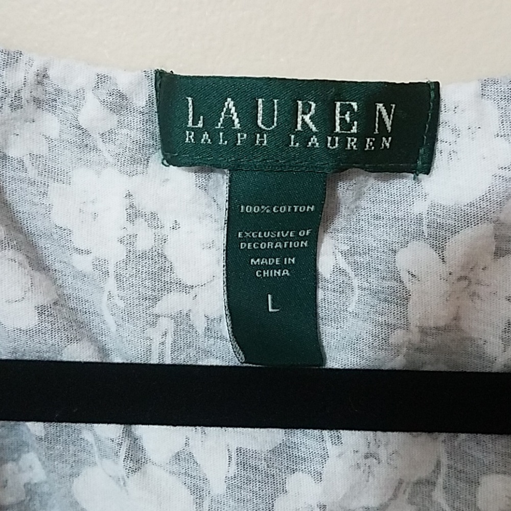 Ralph Lauren Black and White cotton tank sz L - Picture 3 of 3